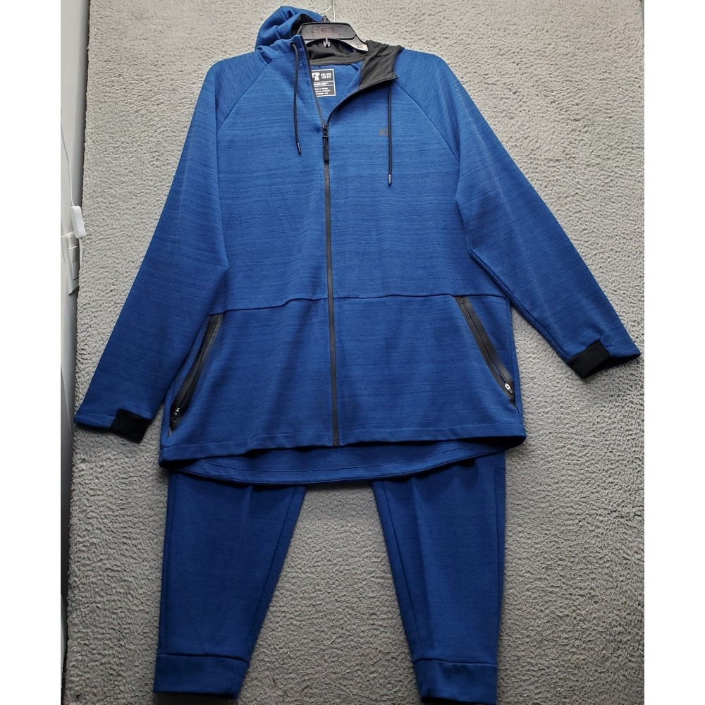 Russell Fusion Knit 2 Piece Tracksuit Mens 2XL Blue Athletic Oversized Full Zip